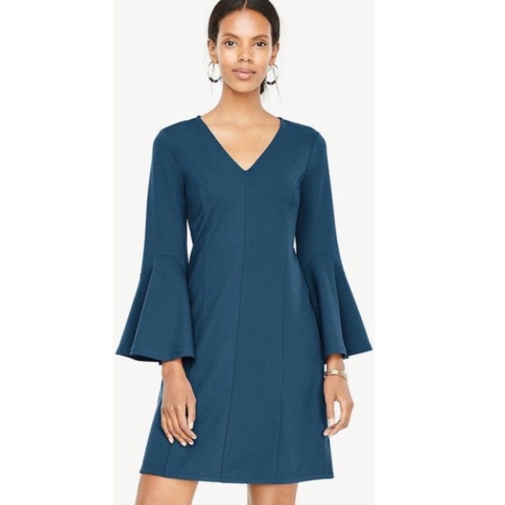 Ann Taylor V-neck Bell Sleeve Dress